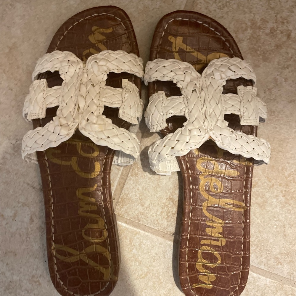 Sam Edelman White Braided Bay Sandals